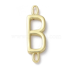 Rack Plating Brass Connector Charms, Cadmium Free & Lead Free, Long-Lasting Plated, Real 18K Gold Plated, Letter B, 22.5x7x1.5mm, Hole: 3x0.8mm(KK-P245-07G-B)