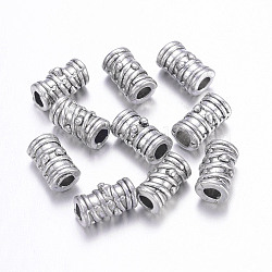 Tibetan Style Alloy Beads, Grooved Beads, Lead Free & Nickel Free & Cadmium Free, Column, Antique Silver, about 5.5mm in diameter, 9mm long, hole: 3mm(X-LF0420Y-NF)