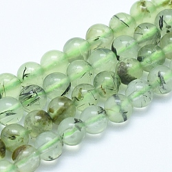 Natural Prehnite Beads Strands, Round, 8mm, Hole: 1mm, about 50pcs/strand, 15.7 inch(40cm)(G-E483-07B-8mm)