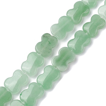 Natural Green Aventurine Beads Strands, Bowknot, 16~16.5x12.5~13x5~5.5mm, Hole: 1.4mm, about 13pcs/strand, 8.46''(21.5cm)