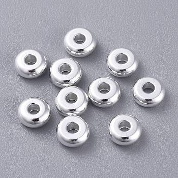 201 Stainless Steel Spacer Beads, Flat Round, Silver, 5x2mm, Hole: 1.6mm