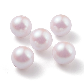 POM Plastic Beads, Imitation Pearl, Center Drilled, Round, Pink, 15.5~16mm, Hole: 1.6mm