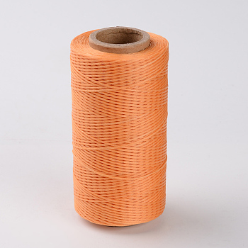 Flat Waxed Polyester Cords, Orange, 1x0.3mm, about 284.33 yards(260m)/roll