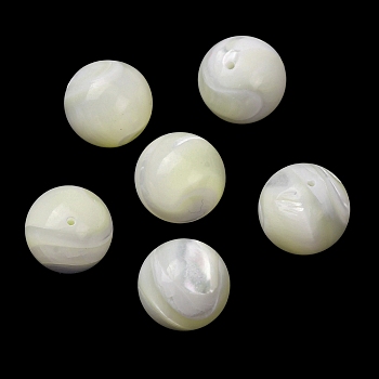 Natural Trochid Shell/Trochus Shell Beads, Smooth Round, Half Drilled, White, 11.5~12mm, Hole: 1mm