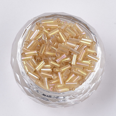 Perles de clairon en verre plaqué couleur ab(SEED-R011-162B)-2