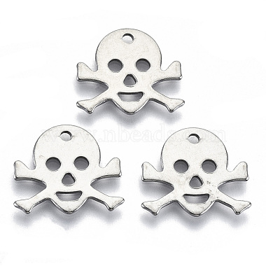 Stainless Steel Color Skull 201 Stainless Steel Charms
