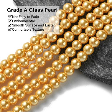 Eco-Friendly Dyed Glass Pearl Bead Strands(HY-A008-6mm-RB112)-3