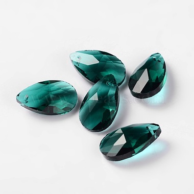 Faceted Teardrop Glass Pendants(GLAA-O008-B14)-1