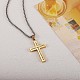 Titanium Steel Cross with Philippians 4:13 Pendant Necklace(JN1050B)-2