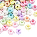 Textured Opaque ABS Imitation Pearl Beads, Rondelle, Mixed Color, 13.5~14x8~8.5mm, Hole: 5mm, about 617pcs/500g(MACR-K361-16)
