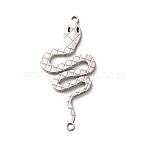 304 Stainless Steel Enamel Snake Links Connector Charms, Black, Stainless Steel Color, 31x14x1mm, Hole: 1.2mm(STAS-F367-06P)