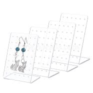 Elite Organic Glass Displays, Jewelry Display Rack, Clear Earring Hanger, Rectangle, Clear, 60x40x92mm(ODIS-PH0001-23)