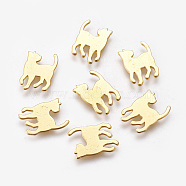 Alloy Kitten Cabochons, For DIY UV Resin, Epoxy Resin, Pressed Flower Jewelry, Cat Silhouette, Golden, 14.5x11.5x1mm(PALLOY-WH0051-01G-01)
