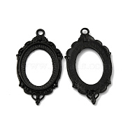 Zinc Alloy Link Cabochon Settings, Bezel Open Back Settings, Cadmium Free & Lead Free, Oval, Electrophoresis Black, 42.5x23.5x2mm, Hole: 2mm, Tray: 24.5x18.5mm.(PALLOY-WH0001-35EB)