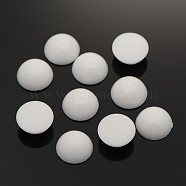 Half Round Acrylic Cabochons, White, 14x6mm, about 1000pcs/bag(SACR-O002-16-14mm)