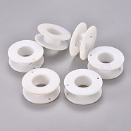 (Defective Closeout Sale: Yellowing), Plastic Spools, For Beading Wire Thread String, Wheel, White, 55x20mm(TOOL-XCP0002-10)