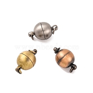 Brass Magnetic Clasps with Loops, Lead Free, Cadmium Free and Nickel Free, Oval, Mixed Color, 17x10mm, Hole: 3mm(KK-E268-10mm-M-NR)