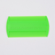 Plastic Double Side Comb, Pet Supplies, Rectangle, Lime Green, 87.5x51x2.5mm(AJEW-WH0189-81B)