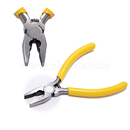 Carbon Steel Pliers, Jewelry Making Supplies, Wire Cutters, Yellow(TOOL-PW0004-03D)