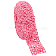 Polyester Ribbons, Elastic Crochet Headband, for Baby Headbands, Pink, 42mm(OCOR-WH0058-09A)