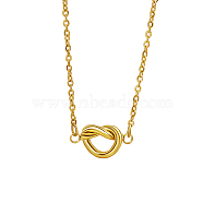 Stainless Steel Pendant Necklaces for Women, Knot, Real 18K Gold Plated, 15.75 inch(40cm)(KJ2332-1)