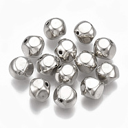 CCB Plastic Beads, Faceted, Round, Platinum, 8x7mm, Hole: 1mm, about 1728pcs/432g(CCB-S160-143)