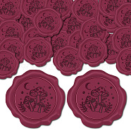 Adhesive Wax Seal Stickers, Envelope Seal Decoration, For Craft Scrapbook DIY Gift, Mushroom, 30mm, 100pcs(DIY-CP0010-58E)