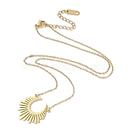 304 Stainless Steel Sun Radiates Pendant Necklace for Women, Golden, 16.65 inch(42.3cm)(NJEW-Q318-03G)