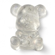 Resin Display Decorations, with Synthetic Moonstone Chips Inside, Bear, 53.5~53.8x41~41.5x17.5~21mm(DJEW-H001-B01)