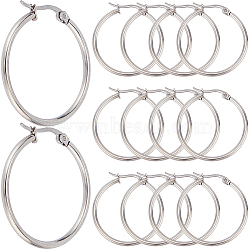 30 Pairs 304 Stainless Steel Hoop EarRing Shapes, Hypoallergenic EarRing Shapes, Ring Shape, Stainless Steel Color, 39~41x2mm, Pin: 0.7~1.3x0.68mm(EJEW-SP0001-02B-P)