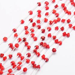 Natural Carnelian Beads, Rose, 8x6~7mm, Hole: 1mm(G-O156-A-05B)