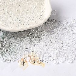 Transparent Colours Glass Seed Beads, Rondelle, Clear, 6/0, 4x3mm, Hole: 1.4mm, about 5700pcs/pound(SEED-P007-02A-11)