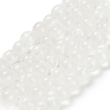 Natural White Jade Beads Strands, Round, 4~4.5mm, Hole: 0.5~0.6mm, about 91pcs/strand, 15.59~15.63''(39.6~39.7cm)