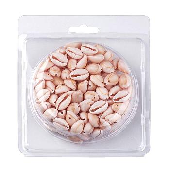 Natural Cowrie Shell Beads, Oval, Seashell Color, 10~18x9~12x3~8mm, Hole: 1~2mm, about 120~150pcs/box