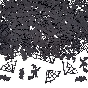 Plastic Confetti, for Halloween Decoration Party Favors, Black, 8~17x14.5~24x0.4mm