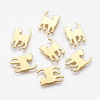 Alloy Kitten Cabochons, For DIY UV Resin, Epoxy Resin, Pressed Flower Jewelry, Cat Silhouette, Golden, 14.5x11.5x1mm