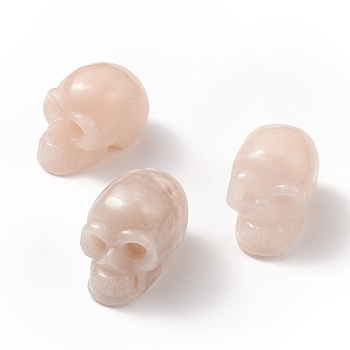 Natural Pink Aventurine Display Decorations, for Halloween, Skull, 45~48x34~35x37~40mm