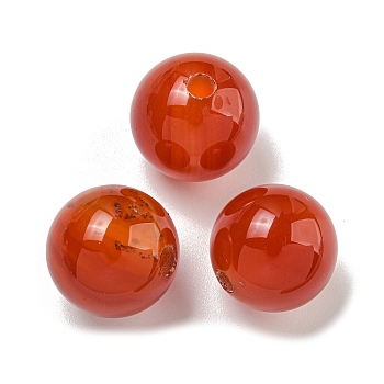 Natural Red Agate Beads, Dyed & Heated, Round, 18mm, Hole: 3.5mm