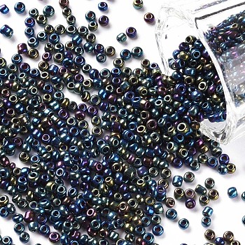(Repacking Service Available) 12/0 Glass Seed Beads, Iris Round, Colorful, 2mm, Hole: 1mm, about 12g/bag