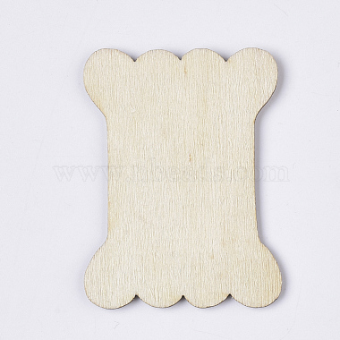 未染色の未完成の木糸巻き板(WOOD-T011-53B)-2
