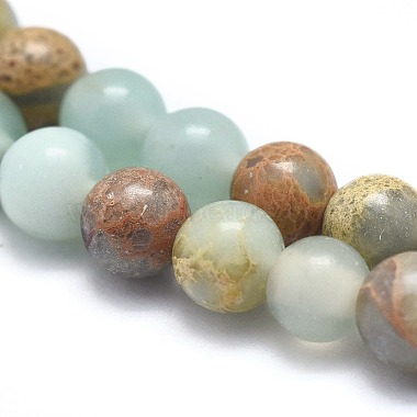 Chapelets de perles en jaspe aqua terra naturel(G-N0128-48-4mm)-3