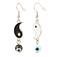 3 Pairs 3 Style Alloy Enamel Yin Yang Matching Asymmetrical Earrings(EJEW-JE04894)-6