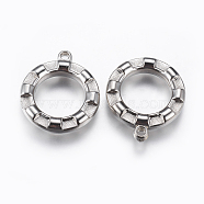 CCB Plastic Pendant, Ring, Platinum, 30x26x5mm, Hole: 2.5mm(CCB-K007-058P)