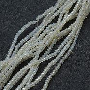Electroplate Glass Beads Strands, Imitation Jade, Pearl Luster Plated, Faceted, Rondelle, WhiteSmoke, 2.5x1.5mm, Hole: 0.5mm, about 197~201pcs/strand, 12.9 inch(33cm)(EGLA-J144-PL-C10)