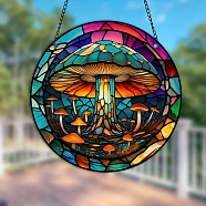 Acrylic Window Hanging Ornaments, Mushroom Suncatcher Home Window Decoration, Colorful, 200x3mm(PW-WG540C3-01)