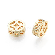 Brass Beads, Nickel Free, Copper Cash, Real 18K Gold Plated, 10x4mm, Hole: 2mm(KK-N259-55B-01)