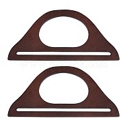 D-shape Wooden Bag Handles, for Bag Replacement Accessories, Coconut Brown, 11.9x25.1x0.85cm, Inner Diameter: 7.1x11.2cm & 21.3x0.8cm(FIND-WH0135-77B)