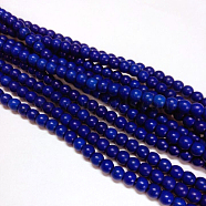 Synthetic Turquoise Beads Strands, Dyed, Round, Medium Blue, 8mm, Hole: 1mm, about 50pcs/strand, 15.35 inch(TURQ-G106-8mm-02N)