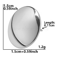 304 Stainless Steel Oval Stud Earrings for Women(BW0286-1)