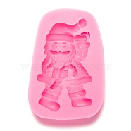 Santa Claus Fondant Molds, Food Grade Silicone Statue Molds, For DIY Cake Decoration, Chocolate, Candy, Portrait Sculpture UV Resin & Epoxy Resin Craft Making, Hot Pink, 75x52x16mm, Inner Diameter: 65x37mm(DIY-I060-07)